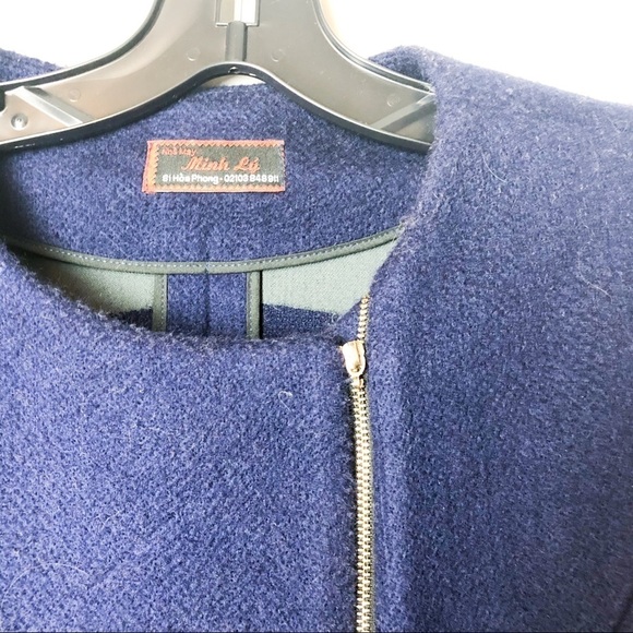 Minh Li Blue Zip Up Coat - Picture 4 of 6